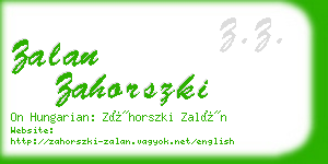 zalan zahorszki business card